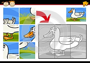 Cartoon duck jigsaw puzzle game