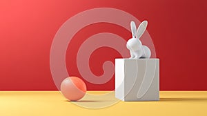 Cartoon Easter Bunny Abstract Illustration Abstract Easter illustration featuring a cartoon bunny a colored egg and vibrant