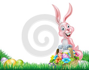 Cartoon Easter Bunny Egg Basket