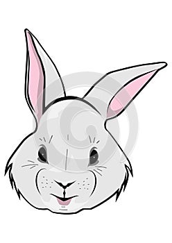 Cartoon Easter bunny face.Vector.