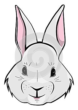 Cartoon Easter bunny face.Vector.