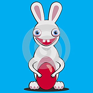 Cartoon easter bunny, funny caricature