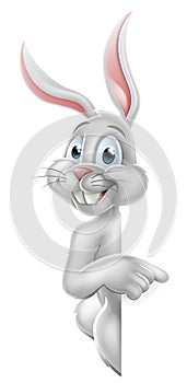 Cartoon Easter Bunny Rabbit Pointing