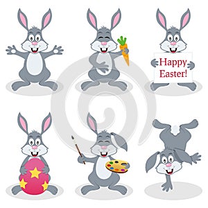 Cartoon Easter Bunny Rabbit Set