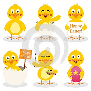 Cartoon Easter Cute Chick Set photo