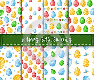 Cartoon easter day seamless pattern