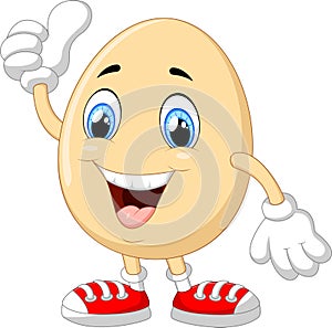 Cartoon egg giving thumb up