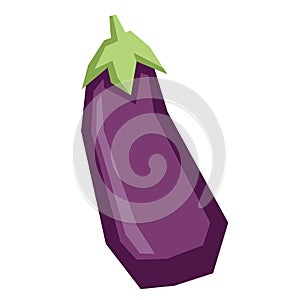 Cartoon Eggplant Isolated On White Background