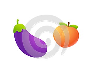 Eggplant and peach emoji