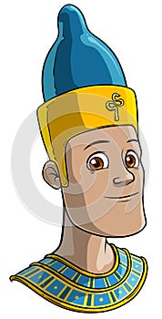 Cartoon egyptian man in traditional clothes