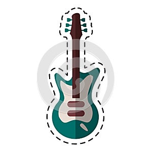 Cartoon electric guitar musical instrument