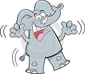 Cartoon elephant jumping