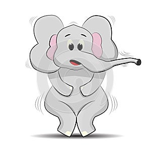 Cartoon elephant shaking pose