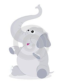 Cartoon Elephant Sitting