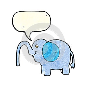 cartoon elephant squirting water with speech bubble