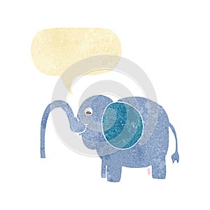 cartoon elephant squirting water with speech bubble