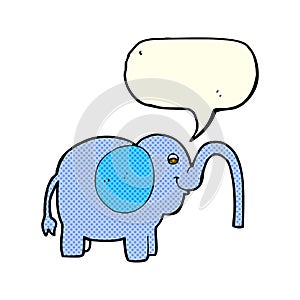 cartoon elephant squirting water with speech bubble