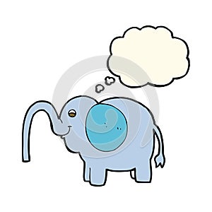 cartoon elephant squirting water with thought bubble