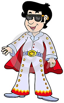 Cartoon Elvis impersonator
