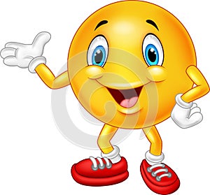 Cartoon emoticon waving hand