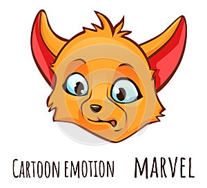 Cartoon emotion of fox - marvel