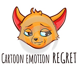 Cartoon emotion of fox - regret