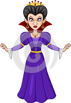 Cartoon evil queen on white background