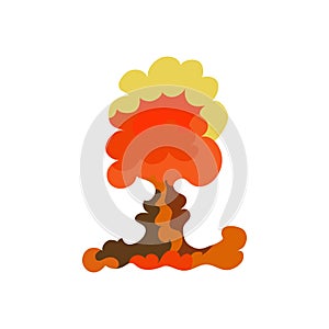 Cartoon explosion effect set. Explode flash, effect boom, bomb comic, mushroom fire. Vector.