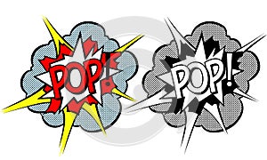 Cartoon explosion pop-art style