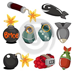 Cartoon Explosive icon set
