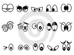 Cartoon Expressional eyes icon set