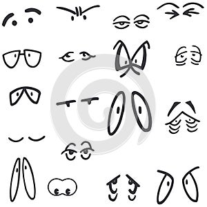 Cartoon eye set - vector