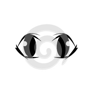 Cartoon eyes line icon. Cartoon character expressions.