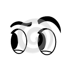 Cartoon eyes line icon. Cartoon character expressions.