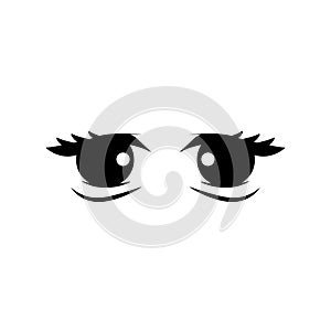 Cartoon eyes line icon. Cartoon character expressions.