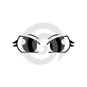 Cartoon eyes line icon. Cartoon character expressions.