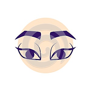 Cartoon eyes line icon. Cartoon character expressions.