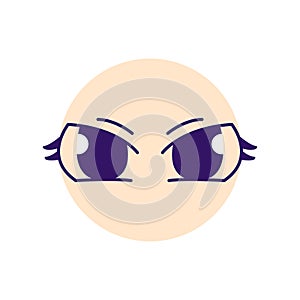 Cartoon eyes line icon. Cartoon character expressions.