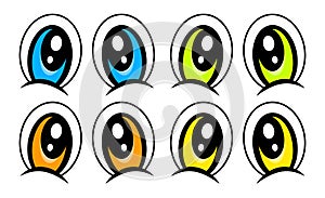 Cartoon eyes set vector symbol icon design.