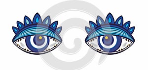 Cartoon eyes vector graphic sticker