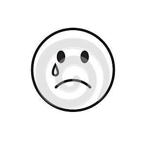 Cartoon Face Cry Tears People Emotion Icon