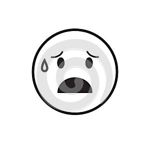 Cartoon Face Cry Tears People Emotion Icon