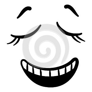 Cartoon face. Expressive eyes and mouth, smiling, crying and surprised character face expressions. Caricature comic