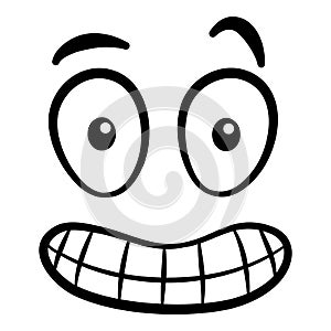 Cartoon face. Expressive eyes and mouth, smiling, crying and surprised character face expressions. Caricature comic