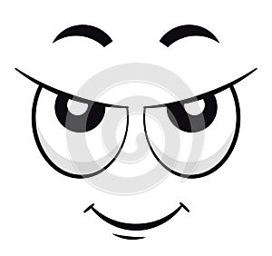 Cartoon face with mischievous smile vector