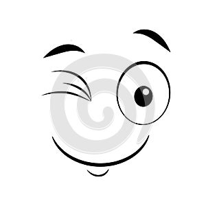 Cartoon faces. Expressive eyes and mouth character expressions. Caricature comic emotions or emoticon doodle. Isolated vector