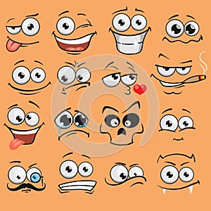 Cartoon faces set photo