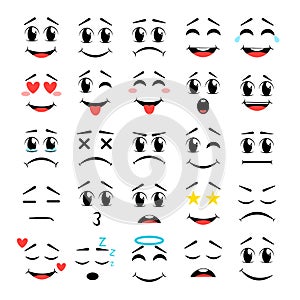 Cartoon faces. Vector illustration