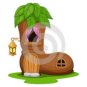 Cartoon Fairy house in the shape of a boots