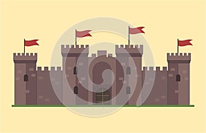 Cartoon fairy tale castle tower icon cute architecture fantasy house fairytale medieval and princess stronghold design